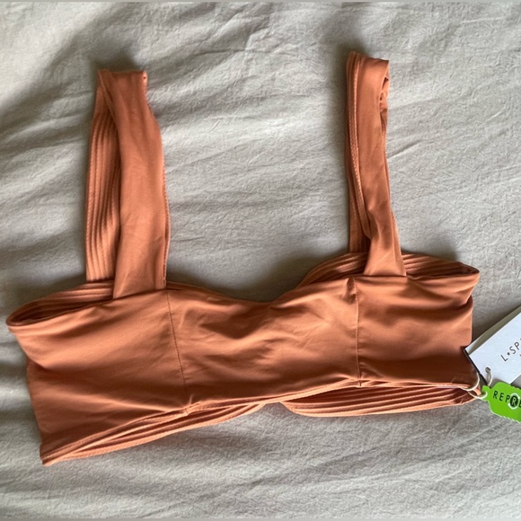 NWT L*SPACE Eco Chic Repreve® Marlee Bikini Top - color in SIENNA - Picture 15 of 15